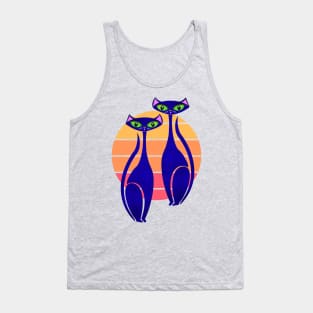 modern cat sunset Tank Top